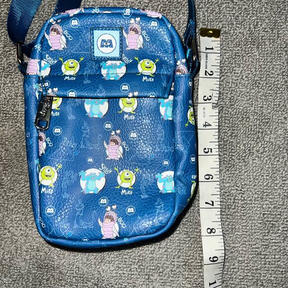 Disney Pixar Monsters Inc Buckle Down Crossbody Bag AOP SULLEY MIKE AND BOO NWOT - Picture 6 of 9